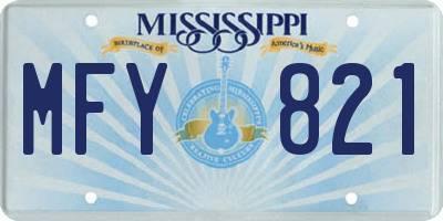 MS license plate MFY821