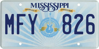 MS license plate MFY826