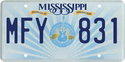 MS license plate MFY831