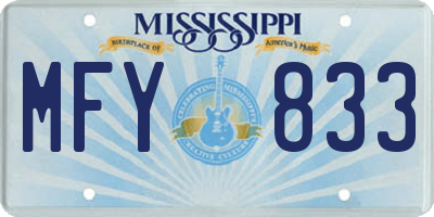 MS license plate MFY833