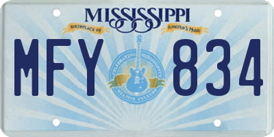 MS license plate MFY834