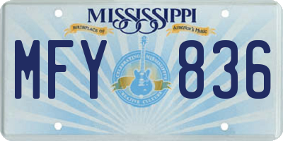 MS license plate MFY836