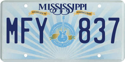 MS license plate MFY837