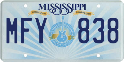 MS license plate MFY838
