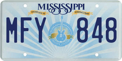 MS license plate MFY848