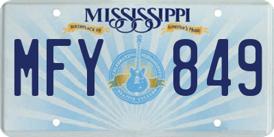 MS license plate MFY849