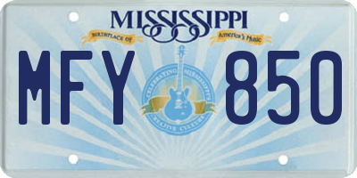 MS license plate MFY850