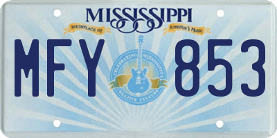 MS license plate MFY853