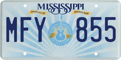 MS license plate MFY855