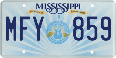 MS license plate MFY859