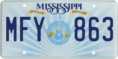 MS license plate MFY863