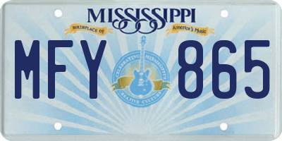 MS license plate MFY865