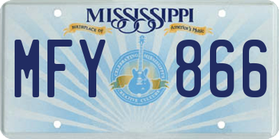 MS license plate MFY866