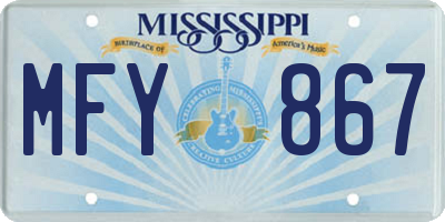 MS license plate MFY867