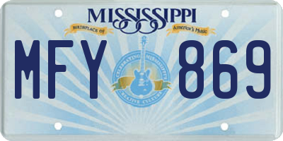 MS license plate MFY869
