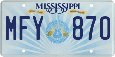 MS license plate MFY870