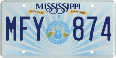 MS license plate MFY874