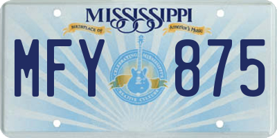 MS license plate MFY875