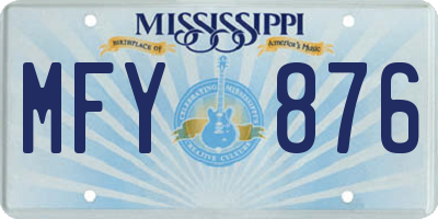 MS license plate MFY876