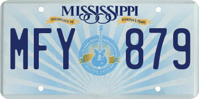 MS license plate MFY879