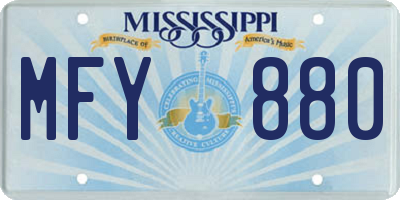 MS license plate MFY880