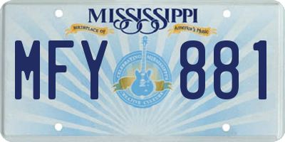 MS license plate MFY881