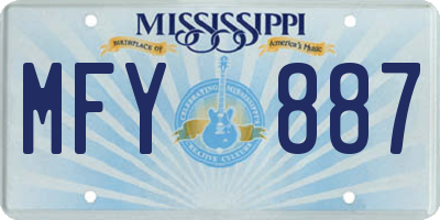 MS license plate MFY887