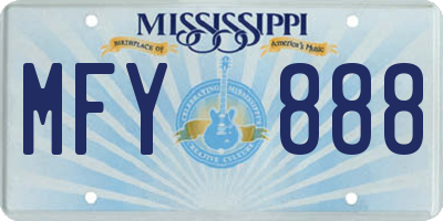 MS license plate MFY888