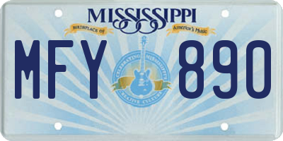 MS license plate MFY890