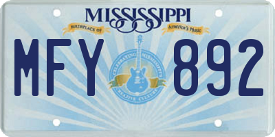 MS license plate MFY892