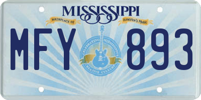 MS license plate MFY893