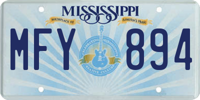 MS license plate MFY894