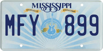 MS license plate MFY899