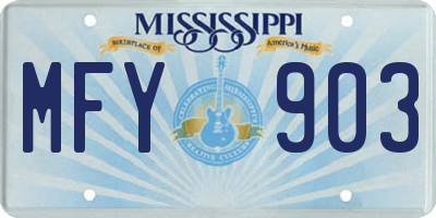 MS license plate MFY903