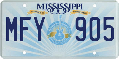 MS license plate MFY905