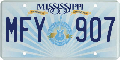MS license plate MFY907