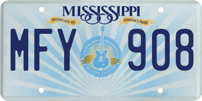 MS license plate MFY908