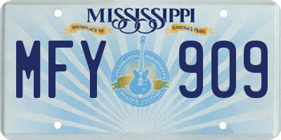 MS license plate MFY909