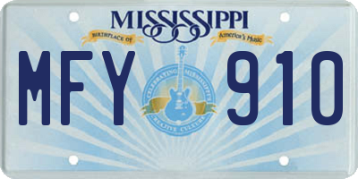 MS license plate MFY910