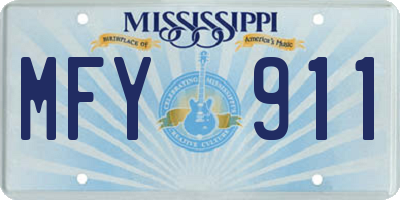 MS license plate MFY911