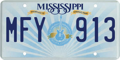 MS license plate MFY913