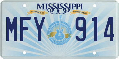 MS license plate MFY914