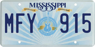 MS license plate MFY915