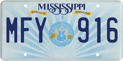 MS license plate MFY916