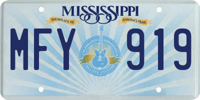 MS license plate MFY919