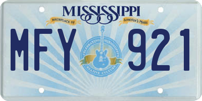 MS license plate MFY921