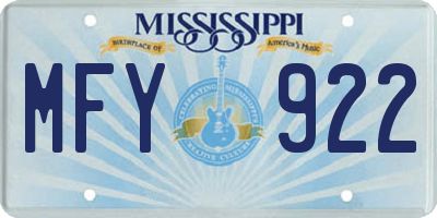 MS license plate MFY922