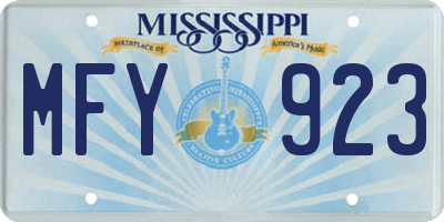 MS license plate MFY923