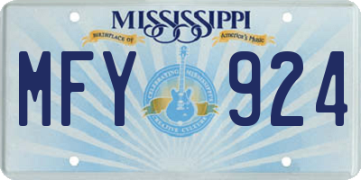 MS license plate MFY924