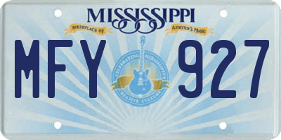 MS license plate MFY927